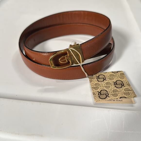 NWT Vintage Stefano Ricci Brown Colored Gold Colored Buckle Belt - Picture 1 of 5